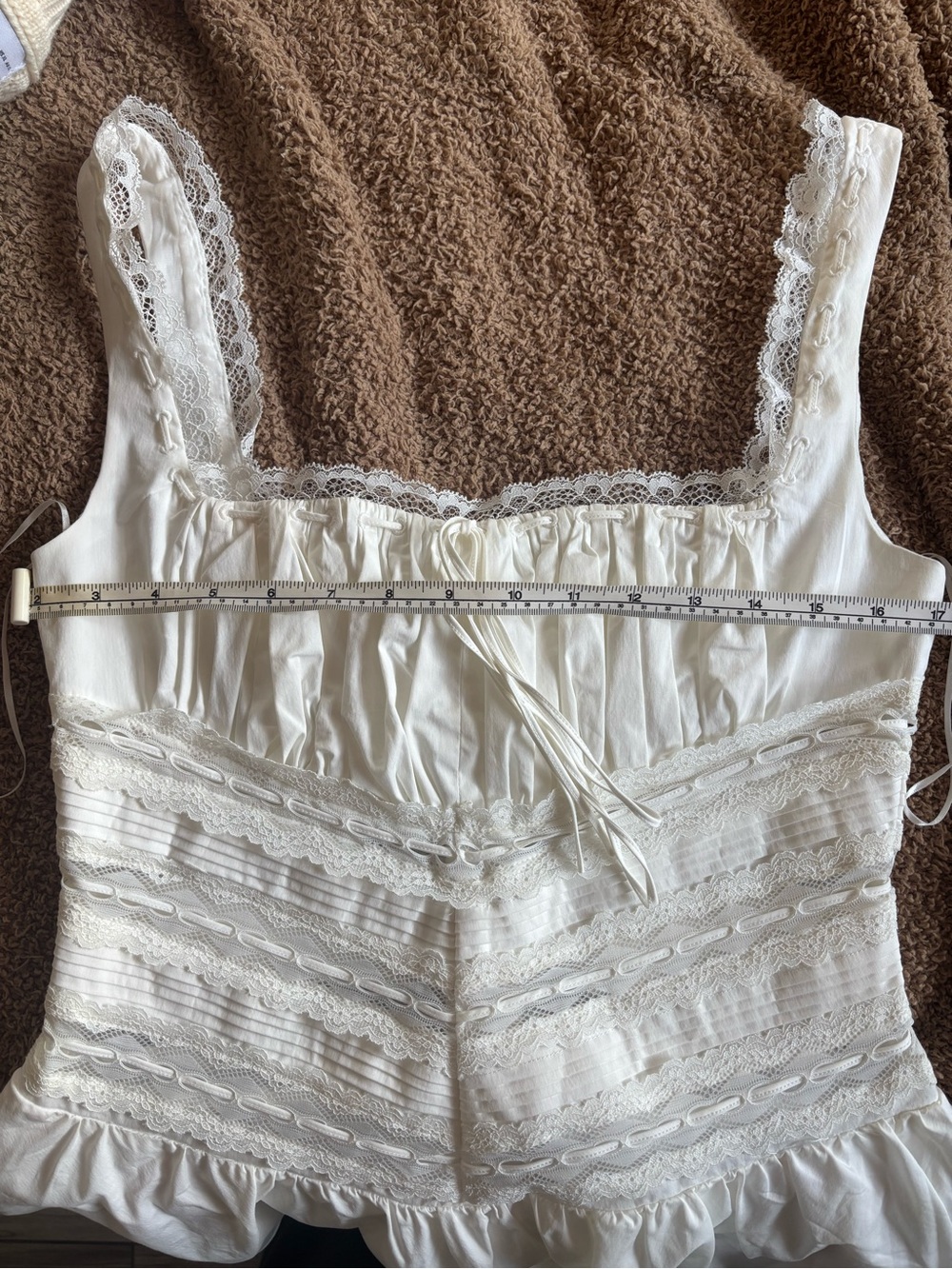 House of CB White Mini Dress with Lace Corset Bodice - Picture 9 of 10